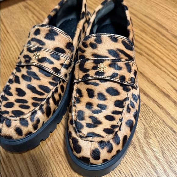 Tory Burch Shoes - Tory Burch Men's Leopard Haircalf Penny Loafers with Gold Logo